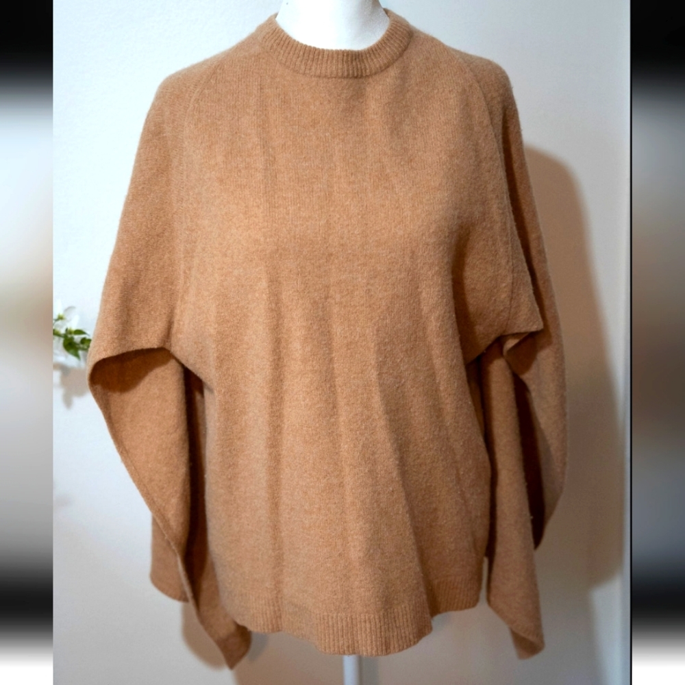 Sandro Paris Merino Wool Sweater Poncho